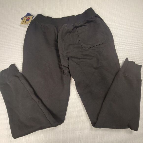 Champion Reverse Weave Men's Large Joggers Spellout Patch Black NWT - Picture 2 of 8